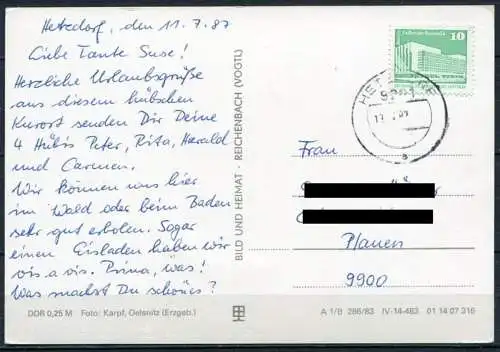 (1030) Hetzdorf / Sumpfmühle / Gaststätte/ Klubhaus / Mehrbildk. s/w - gel. 1987 - DDR - Bild u. Heimat