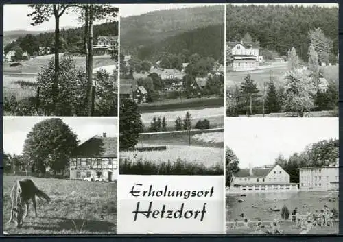 (1027) Erholungsort Hetzdorf / Mehrbildkarte s/w - gel. - DDR