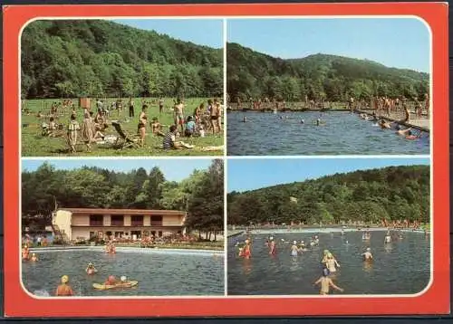 (1022) Erdmannsdorf / Freibad / Mehrbildkarte - n. gel. - DDR - Bild und Heimat