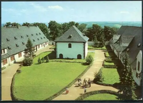 (1004) Schloß Augustusburg / Stallhof mit Brunnenhaus - n. gel. - DDR - Bild und Heimat