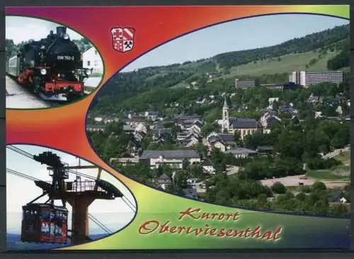 (0919) Kurort Oberwiesenthal / Eisenbahn / Schwebebahn - n. gel. - Stempel: Bergrestaurant "Himmelsleiter"