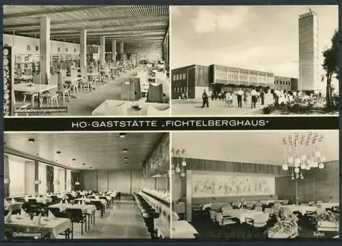 (0918) HO-Gaststätte "Fichtelberghaus" / Oberwiesenthal / Mehrbildkarte s/w - gel. - DDR