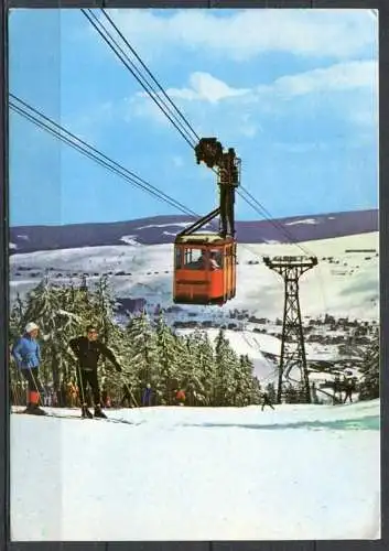 (0900) Oberwiesenthal/ Schwebebahn zum Fichtelberg/ Winter - gel. 1977 - DDR - Bild und Heimat