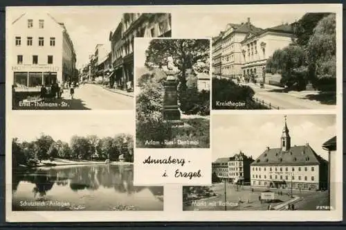 (0878) Annaberg/ Erzgeb. / Mehrbildkarte s/w - gel. 1964 - DDR - 7682/5954   K 2/63  ERKA