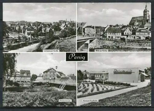 (0839) Penig/ Mehrbildkarte s/w / Konsum-Kaufhalle - Echt Foto - n. gel. - DDR - Bild und Heimat