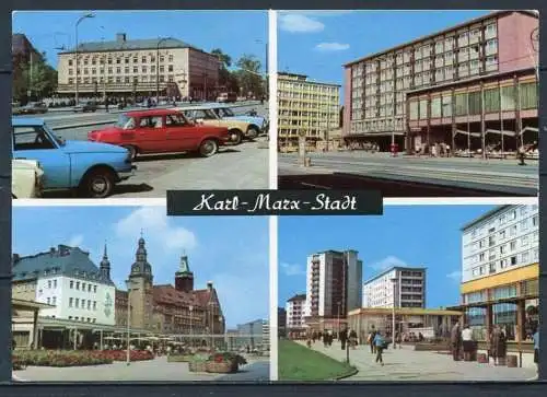 (0783) Karl-Marx-Stadt/ Mehrbildkarte/ diverse Oldtimer - gel. 1970 - DDR