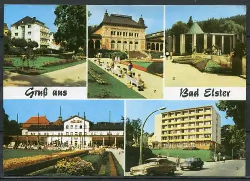 (0746) Gruß aus Bad Elster/ Mehrbildkarte / 2 Oldtimer Wartburg - gel. ca. 1971 - DDR    Auslese-Bild-Verlag