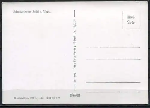 (0738) Erholungsort Sohl i. Vogtl. - n. gel. - DDR -  Nr. 2743  III 23 4 K 1 69  Dick-Foto-Verlag, Erlbach