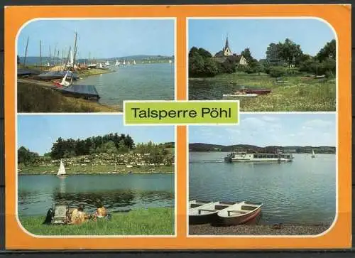 (0705) Talsperre Pöhl/ Mehrbildkarte/ Boote/ Segelboote/ Dampfer - gel. - DDR - Bild und Heimat