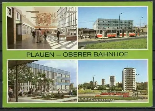 (0688) Plauen/ Oberer Bahnhof/ mit Straßenbahn/ Mehrbildkarte - n.gel. - DDR - Bild und Heimat
