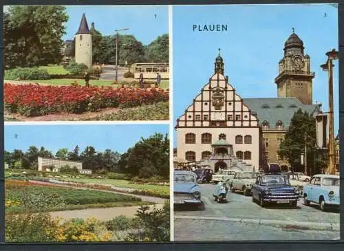 (0675) Plauen/ Mehrbildkarte/ Oldtimer - gel. 1974 - DDR - Bild und Heimat  A1/218/73-8004  01 14 0143