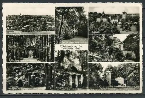 (0641) Waldenburg Sa. mit Fürstl. Park/ Mehrbildkarte s/w - Echt Foto - n. gel. - Nr. 10136