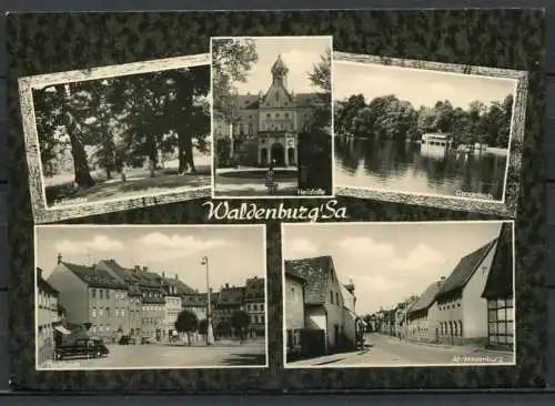 (0638) Waldenburg/Sa. / Mehrbildkarte s/w - gel. 1964 - DDR - 41872 N  A 3/64 Erhard Neubert, Karl-Marx-Stadt