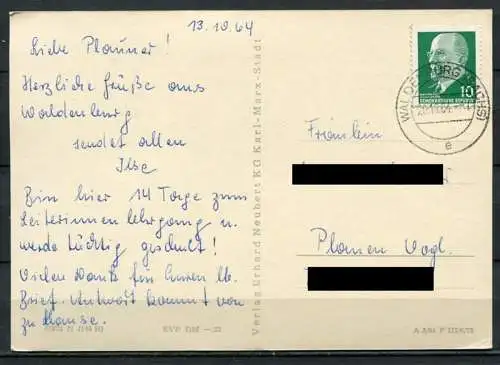 (0638) Waldenburg/Sa. / Mehrbildkarte s/w - gel. 1964 - DDR - 41872 N  A 3/64 Erhard Neubert, Karl-Marx-Stadt