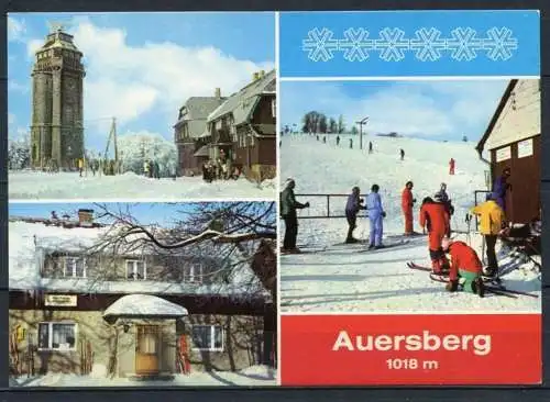 (0616) Auersberg/ Mehrbildkarte/ Personen/ Skifahrer - n. gel. - DDR -  Bild und Heimat  A1/2920/82 01 14 0391