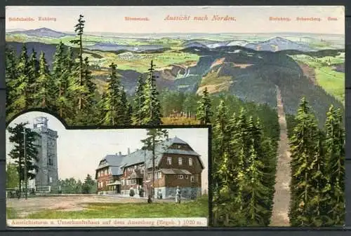(0613) Aussichtsturm u. Unterkunftshaus auf dem Auersberg (Erzgeb.) 1020 m. - No. 2417 - beschrieben