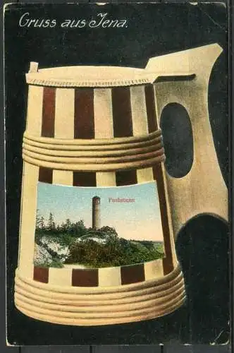 (0542) Gruss aus Jena/ Fuchsturm/ Bierkrug - n. gel. - 61225 / G. Friedrich, Leipzig