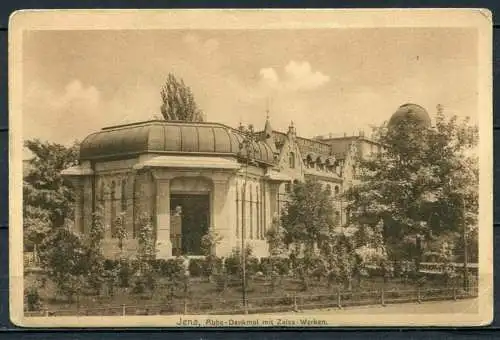 (0525) Jena, Abbe-Denkmal mit Zeiss-Werken. - n. gel. - 7457 / Zedler & Vogel, Darmstadt