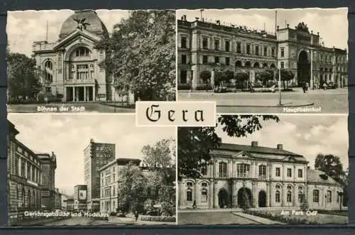 (0485) Gera/ Mehrbildkarte s/w - gel. 1963 - DDR - P  3/62 Lichtbild-Schincke, Zeitz