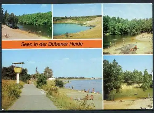 (0458) Seen in der Dübener Heide/ Mehrbildkarte - gel. ca. 1988 - DDR - Bild und Heimat