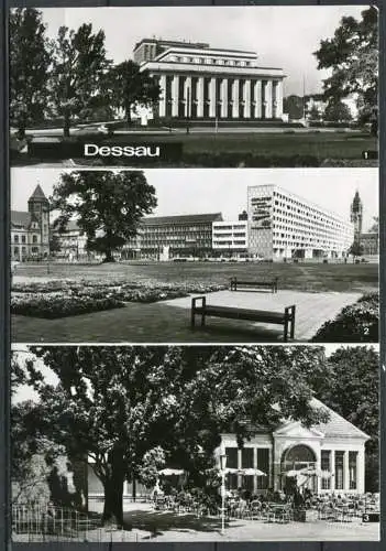 (0449) Dessau/ Mehrbildkarte s/w - gel. 1978 - DDR - A 4/77   06 08 31 144 M  Planet-Verlag Berlin