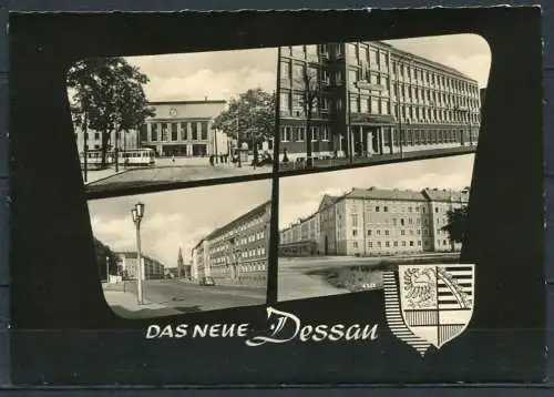 (0448) Das neue Dessau/ Mehrbildkarte s/w - gel. 1963 - DDR - Heldge-Verlag, Köthen  J 4022   P 1/62