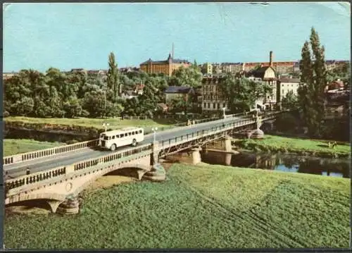 (0440) Zeitz/ Karl-Marx-Brücke/ Omnibus - gel. 1967 - DDR - Bild und Heimat  A 1/65/67