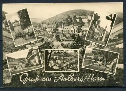 (0400) Gruß aus Stolberg/Harz/ Mehrbildkarte s/w - Echt Foto - n. gel. - DDR - G 784 P 1/60 Heldge-Verlag, Köthen