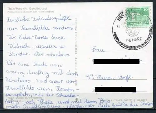 (0380) Thale/Harz/ Personenschwebebahn zum Hexentanzplatz - gel. 1983 - DDR - Bild und Heimat