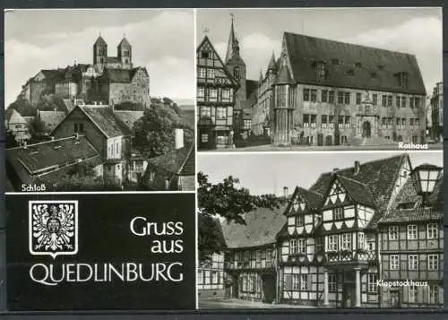 (0351) Gruss aus Quedlinburg/ Mehrbildkarte s/w - gel. 1969 - DDR -  J 8163  N 3/68  864  E. Riehn, Wernigerode