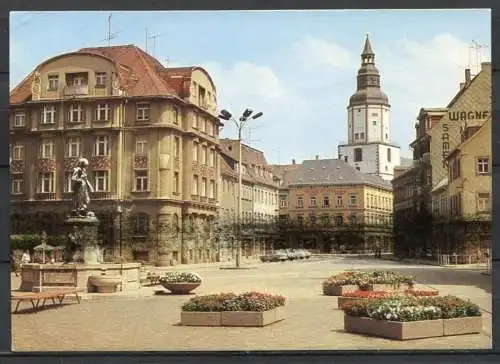 (0324) Döbeln/ Roter Platz mit Nikolaikirche - n.gel. - DDR - Bild und Heimat   A1/324/81  01 13 0261