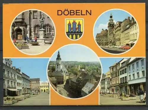 (0316) Döbeln/ Mehrbildkarte m. Wappen - n. gel. - DDR - Bild und Heimat   A1/1002/85  01 13 0257/04