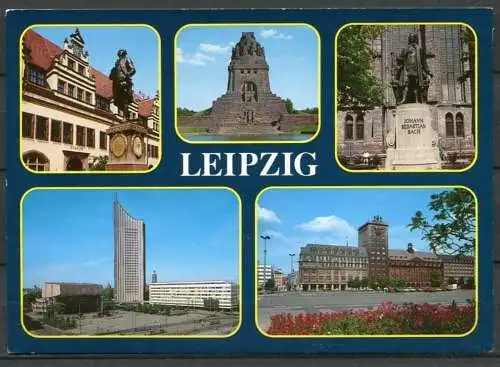 (0269) Leipzig/ Mehrbildkarte - gel.  - Nr. Leipzig 89 - Schöning Verlag, Lübeck - Stempel: Leipziger Messe