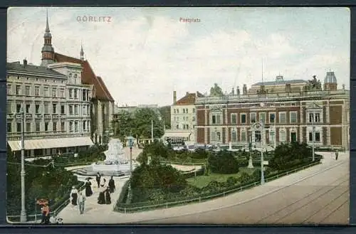 (0242) Görlitz/ Postplatz - gel. 1906 - Hermann Seibt, Meissen