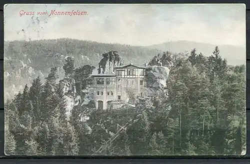 (0222) Jonsdorf/ Gruß vom Nonnenfelsen - gel. ca. 1915 - No 1008  H. Richter, Zittau