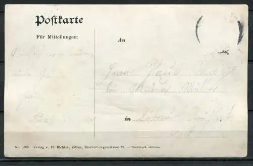 (0222) Jonsdorf/ Gruß vom Nonnenfelsen - gel. ca. 1915 - No 1008  H. Richter, Zittau