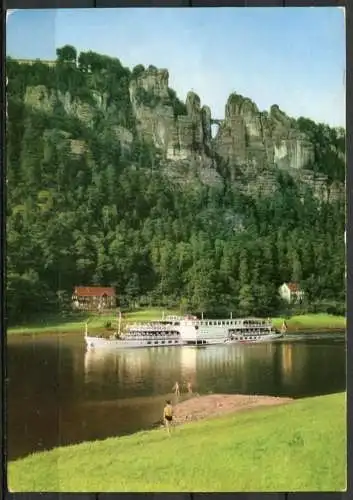 (0156) Lohmen/ Bastei mit Luxusmotorschiff - n. gel. - DDR - J 01/75  B/14142 / A. & R. Adam, Dresden