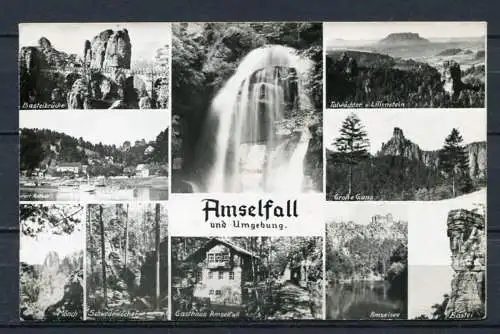 (0155) Amselfall und Umgebung/ Mehrbildkarte - gel. 1960 - J 72/60 - Hans Pritzel, Lohsdorf