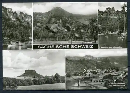 (0133) Sächs. Schweiz/ Mehrbildkarte s/w - gel. 1972 - DDR - Bild und Heimat  424/72  01 24 00 012