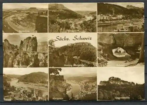 (0130) Sächs. Schweiz/ Mehrbildkarte - gel. 1960 - DDR - Nr. 3592  K 1/60 / Dick-Foto, Erlbach