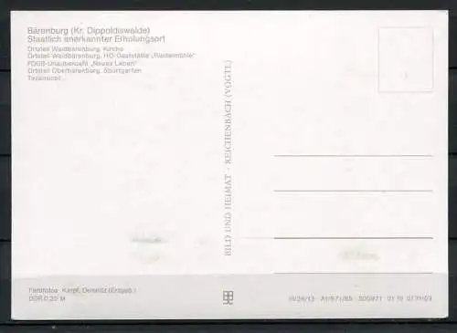(00081) Altenberg / OT Bärenburg / Mehrbildkarte - n. gel.  - DDR - Bild und Heimat  A1/971/85   01 12 0731/03