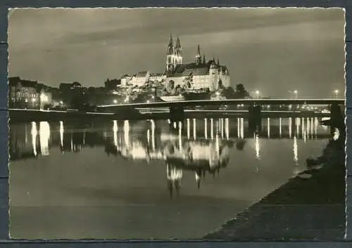 (00067) Meißen/ Elbe / Burgbeleuchtung, Schloss Albrechtsburg - gel. 1963 - DDR - J 17/63  L 044  Reinhard Rothe, Meißen