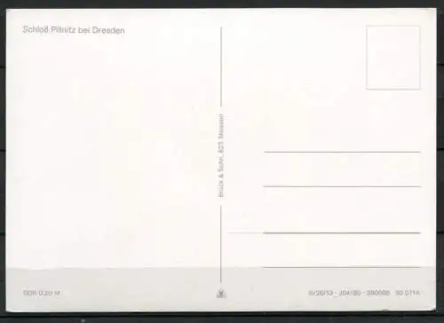 (0050) Schloss Pillnitz (bei Dresden) - n. gel. - DDR - J04/80 30 071A  Brück & Sohn, Meissen