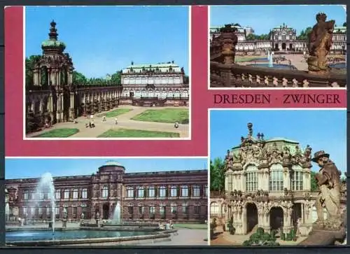 (0016) Dresden - Zwinger - Mehrbildkarte - gel. - DDR - Bild und Heimat  A1/934/83  01 12 0245