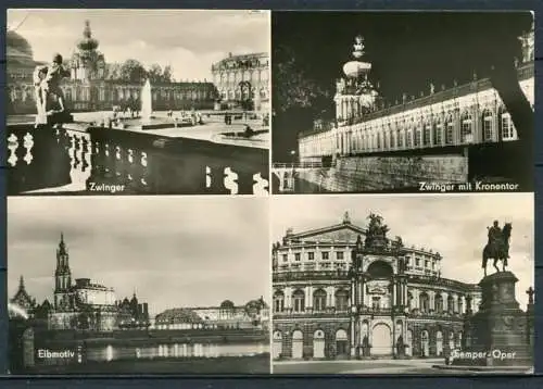 (0003) Dresden / Mehrbildkarte s/w - gel. 1984 - DDR - N 2/63   H 319  Konsum Foku Magdeburg