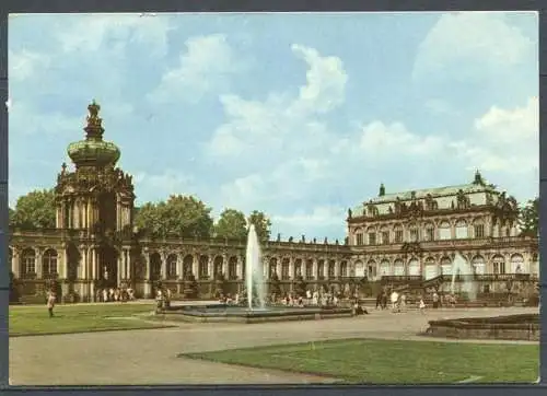 (0002) Dresden Zwinger / gel. 1964 - DDR - P 2/63    Stempel: Landwirtschaftsausstell.  DDR Markkleeberg 1964