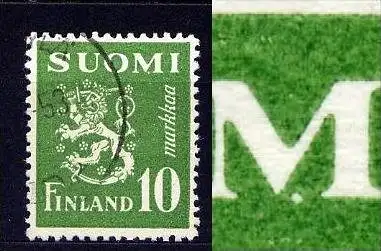 (155) Finnland Nr.403        O  gestempelt / Deutlicher Punkt unter M von SUOMI