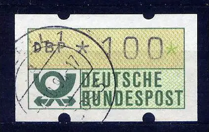 (8565) BRD ATM Nr.1 / 100 Pf        O   gestempelt