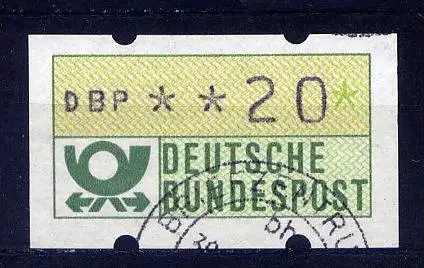 (8559) BRD ATM Nr.1 / 20 Pf        O  gestempelt