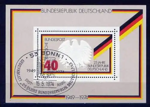 BRD Nr.807 , Block 10          O used   (8672)  (Jahr:1974)